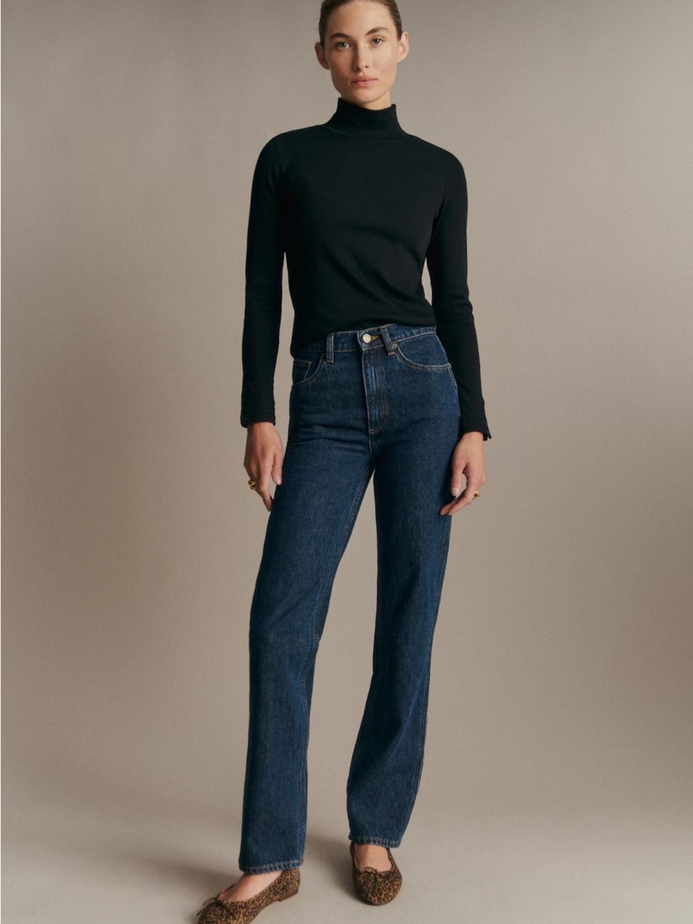 Sézane NWT Le Droit vintage jeans deep blue size 34